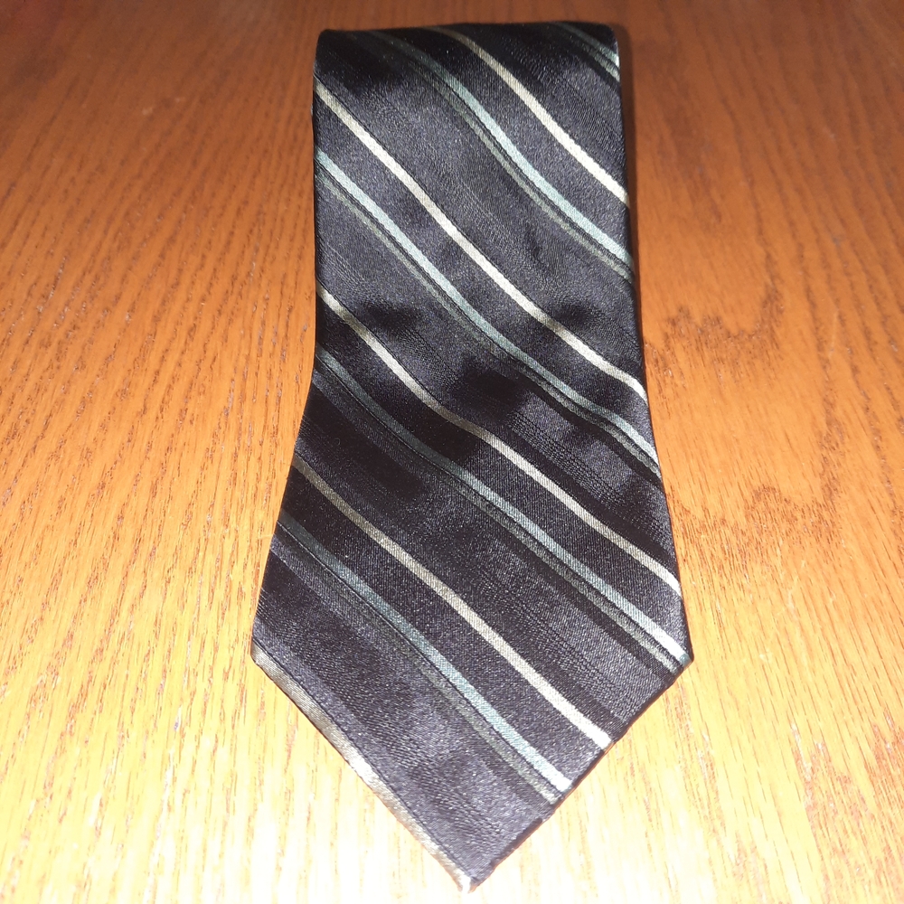 Axcess Black & Gray Striped Silk Tie | Classic Men's Formalwear